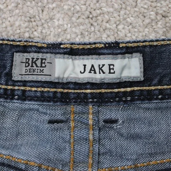 BKE Jake Jeans Mens 30R Blue Straight Leg Cotton Stretch Denim w/ 32"inseam - Picture 11 of 15